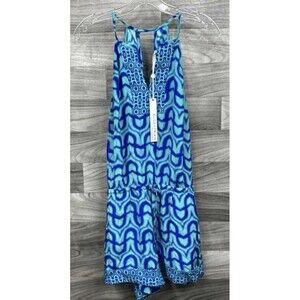 Alice & Trixie 100% Silk Blue Romper, Size M